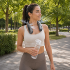 Portable Neck Air Conditioner Fan – Rechargeable Bladeless Neck Cooling Fan with Semiconductor Cooling for Outdoor Summer Comfort