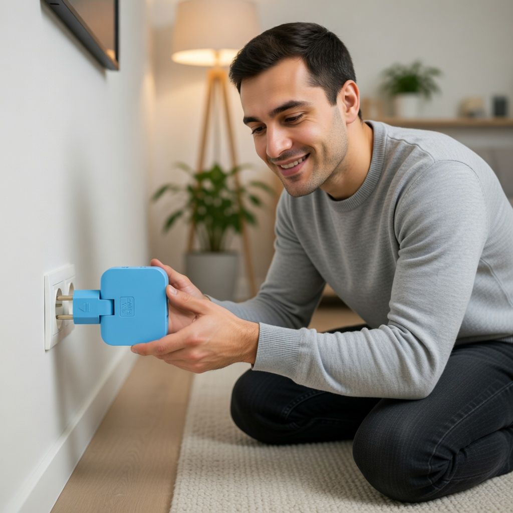 Rotating Multi Plug Socket Adapter – 3 In 1 180° Wireless EU Converter Electrical Extension Power Outlet Solution.