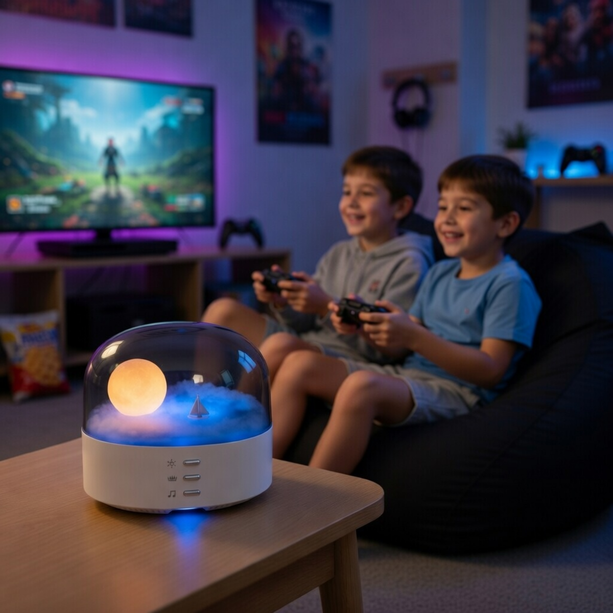 Bluetooth Music Box Portable Speaker – High Quality Sound Effects Wireless Mini Bluetooth Speaker with Ambient Light Strip and Soft Dimming Glow