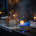Bluetooth Music Box Portable Speaker – High Quality Sound Effects Wireless Mini Bluetooth Speaker with Ambient Light Strip and Soft Dimming Glow