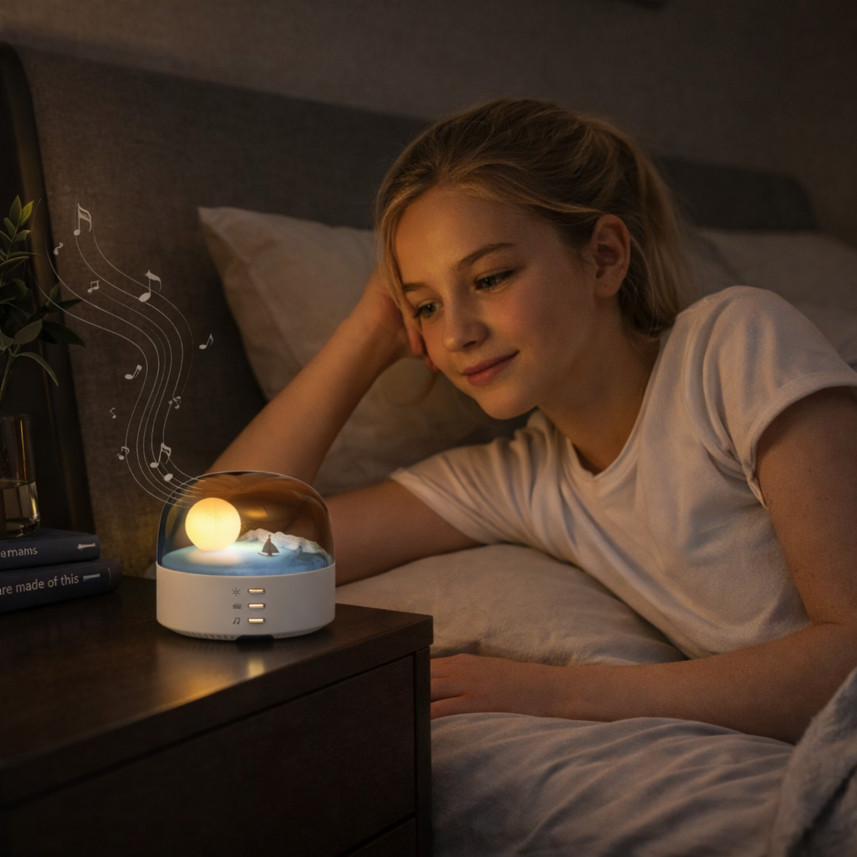 Bluetooth Music Box Portable Speaker – High Quality Sound Effects Wireless Mini Bluetooth Speaker with Ambient Light Strip and Soft Dimming Glow