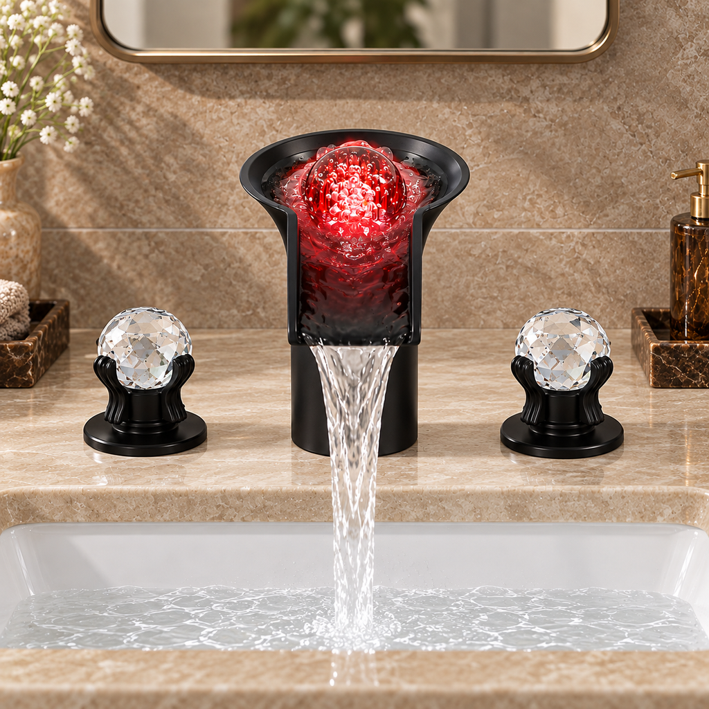 Star Ball LED Waterfall Bathroom Basin Faucet