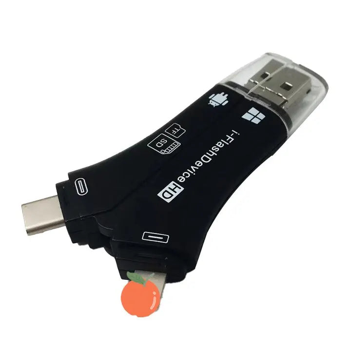 USB Multi Interface Card Reader Adapter – 4-in-1 SD TF Card Reader for Android, iPhone, and iPad Fast Data Transfer