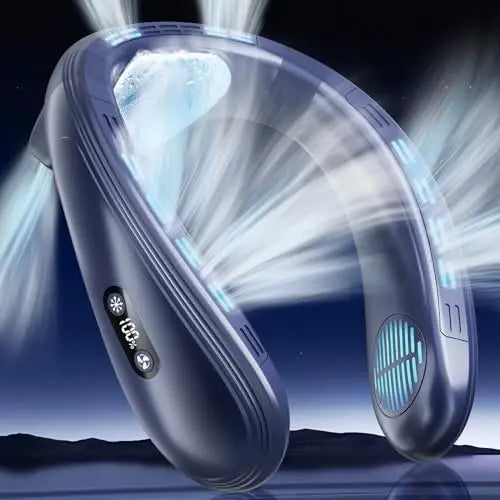 Portable Neck Air Conditioner Fan – Rechargeable Bladeless Neck Cooling Fan with Semiconductor Cooling for Outdoor Summer Comfort