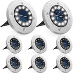 4 Pack Solar Ground Lights – 8 LED Waterproof Outdoor Solar Pathway & Garden Lights