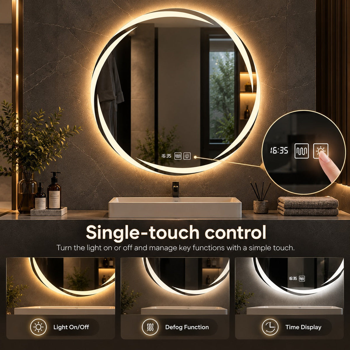 Morning Glow Artsy Smart LED Mirror