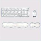 Cool Two-Piece Keyboard Hand Rest Set – Transparent Silicone Wrist Rest Pad for Mechanical Keyboards, Comfortable Ergonomic Mouse Support for Office and Gaming