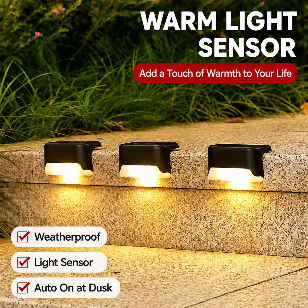 Solar Deck Lights Outdoor Waterproof LED Step Lights for Garden Patio Yard Path