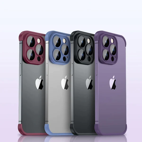 Frameless Bumper with Glass Lens Protector -  Shockproof Phone Cover On iPhone 11 and 14 Series