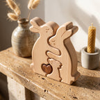 Bunny Family Wooden Puzzle Home Decor