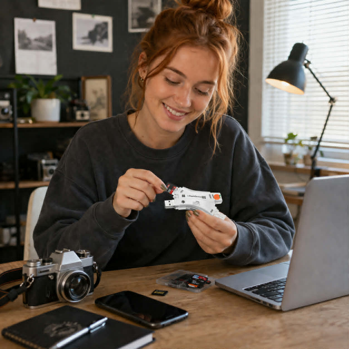 USB Multi Interface Card Reader Adapter – 4-in-1 SD TF Card Reader for Android, iPhone, and iPad Fast Data Transfer