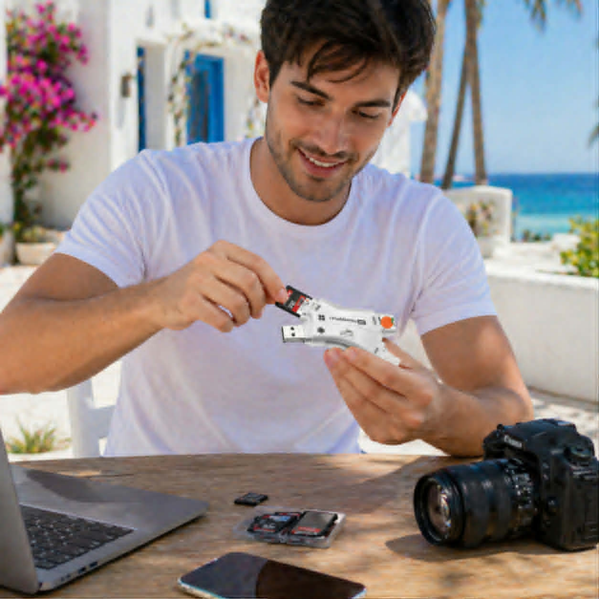 USB Multi Interface Card Reader Adapter – 4-in-1 SD TF Card Reader for Android, iPhone, and iPad Fast Data Transfer