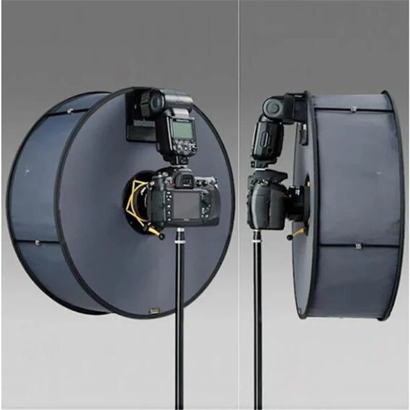 Foldable Ring Softbox Diffuser - Flash Light Modifier for Photography, Compatible with Canon Nikon Speedlight