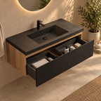 Levita Floating Black Walnut Bathroom Vanity Cabinet