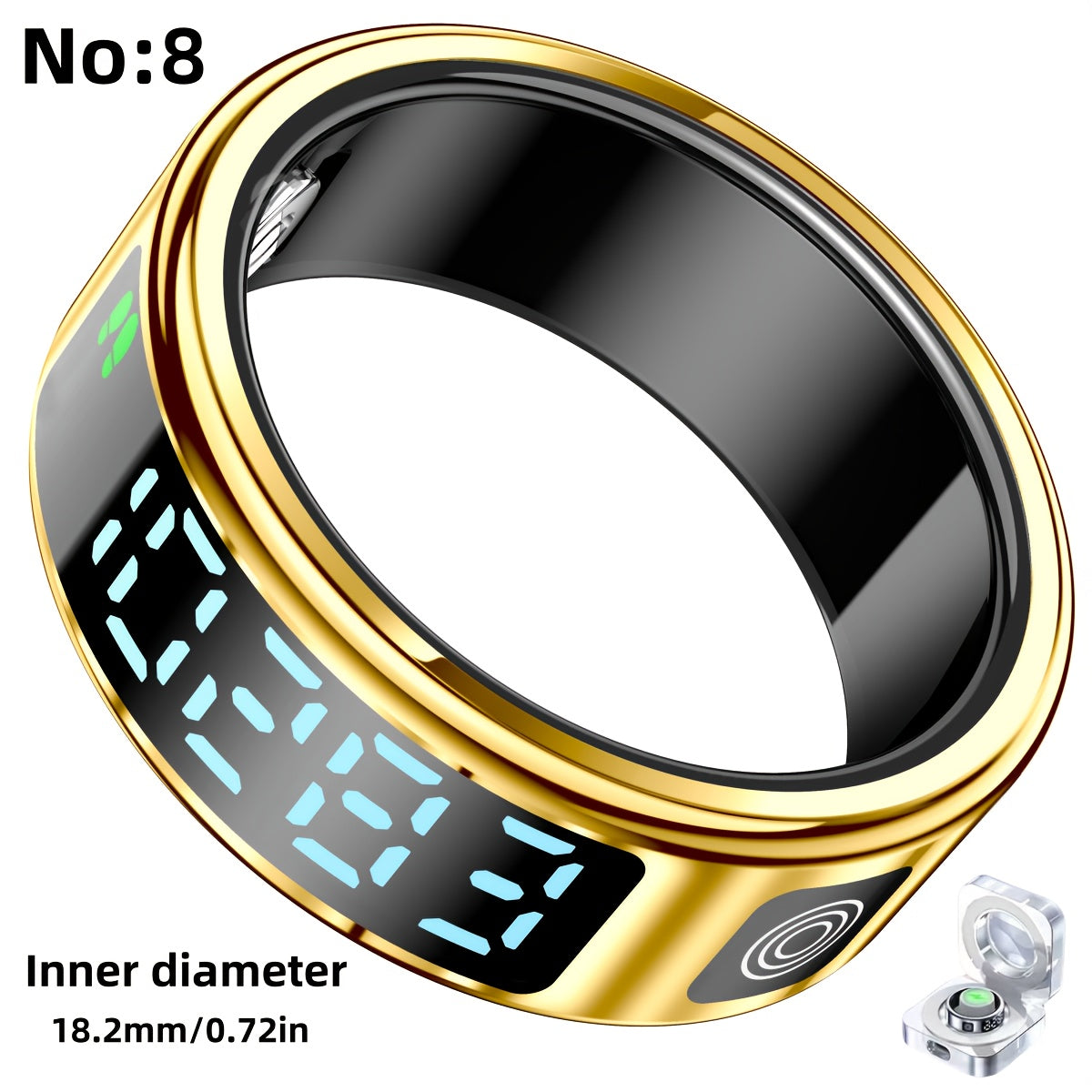 Smart Fitness Ring with Digital Display – Tracks Steps, Sleep & Swimming with Waterproof Unisex Minimal Design