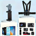 Ultimate Action Camera Accessory Kit – 6pcs Waterproof Mount Set with Adjustable Phone Clip for GoPro, DJI Osmo, Sports Cameras, Vlogging and Adventure Filming
