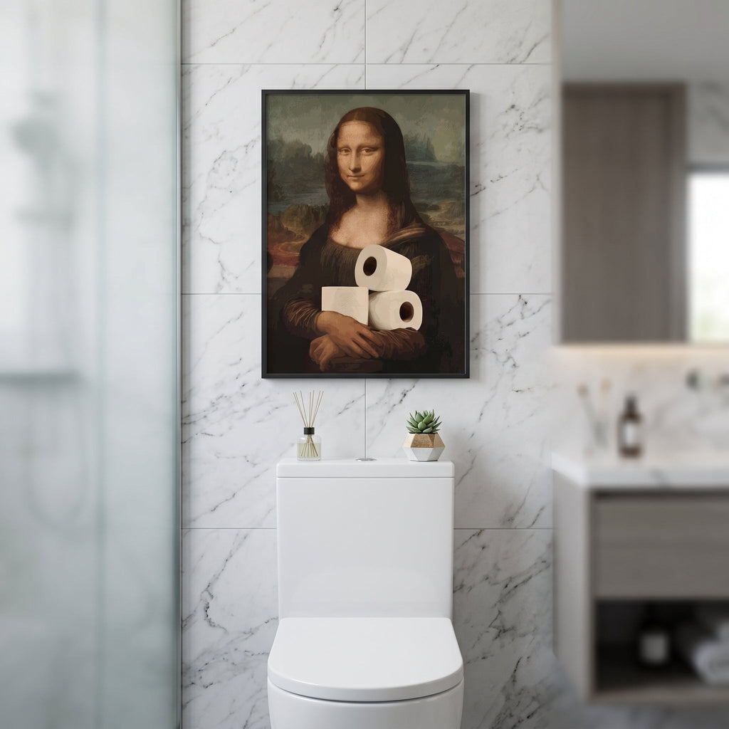 Restroom Renaissance Quirky Parody Bathroom Art Poster