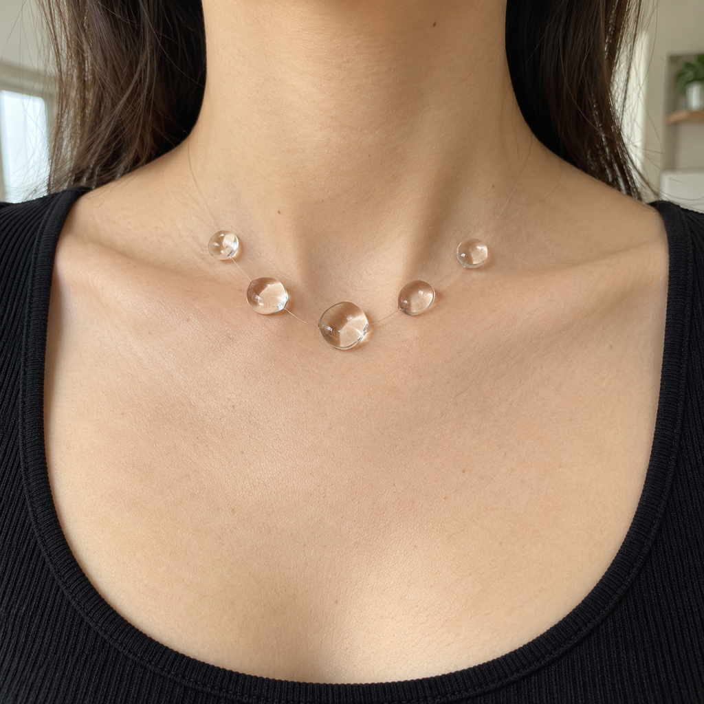 Melting Ice Floating Pendant Necklace
