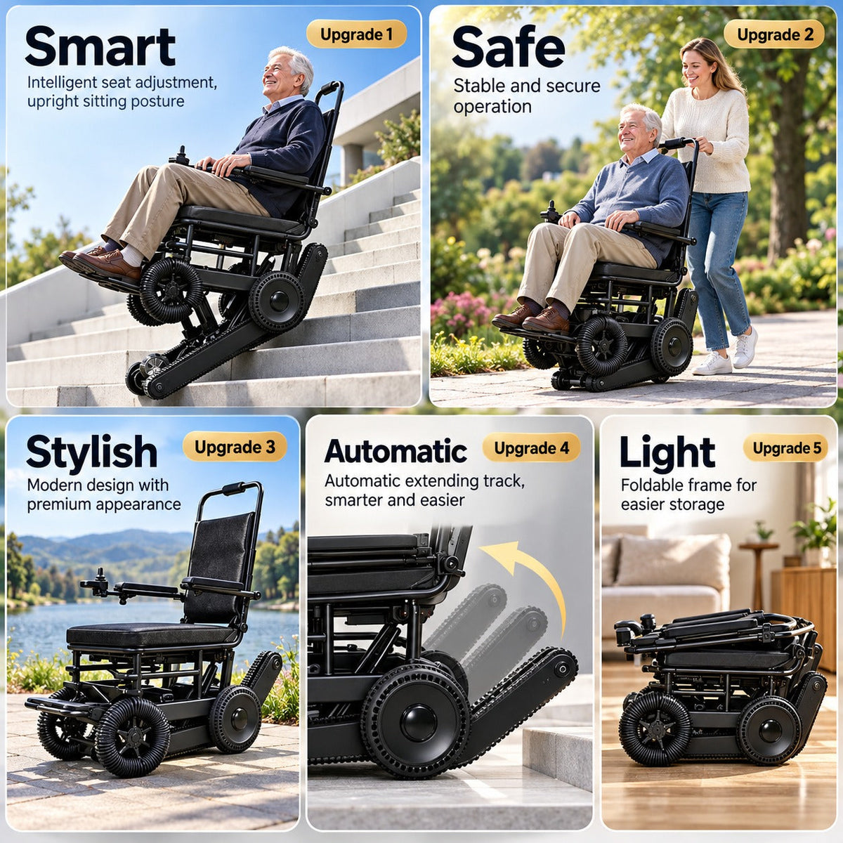 Stair Climber Foldable Electric Wheelchair