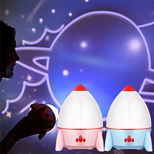 Rocket Projection Starry Sky Lamp – USB Rechargeable Rotating Night Light with Romantic Galaxy Atmosphere Glow