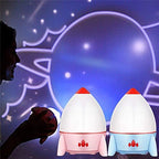 Rocket Projection Starry Sky Lamp – USB Rechargeable Rotating Night Light with Romantic Galaxy Atmosphere Glow