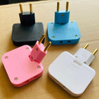 Rotating Multi Plug Socket Adapter – 3 In 1 180° Wireless EU Converter Electrical Extension Power Outlet Solution.