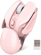 Ergonomic Wireless Mouse – 4-Key Optical Mute Mouse with 1600 DPI for Work, Gaming, or Stylish Unisex Gift