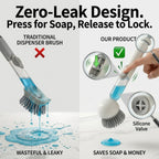 Press Clean Soap Dispensing Pot Scrub Brush
