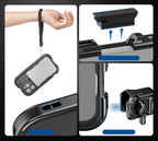 Phone Cage Video Rig with Dual Handles – Pro Stabilizer for iPhone 15 Pro/Max Filmmaking & Vlogging