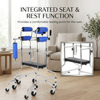 6-Wheel Rehabilitation Anti-Rollover Senior Walker