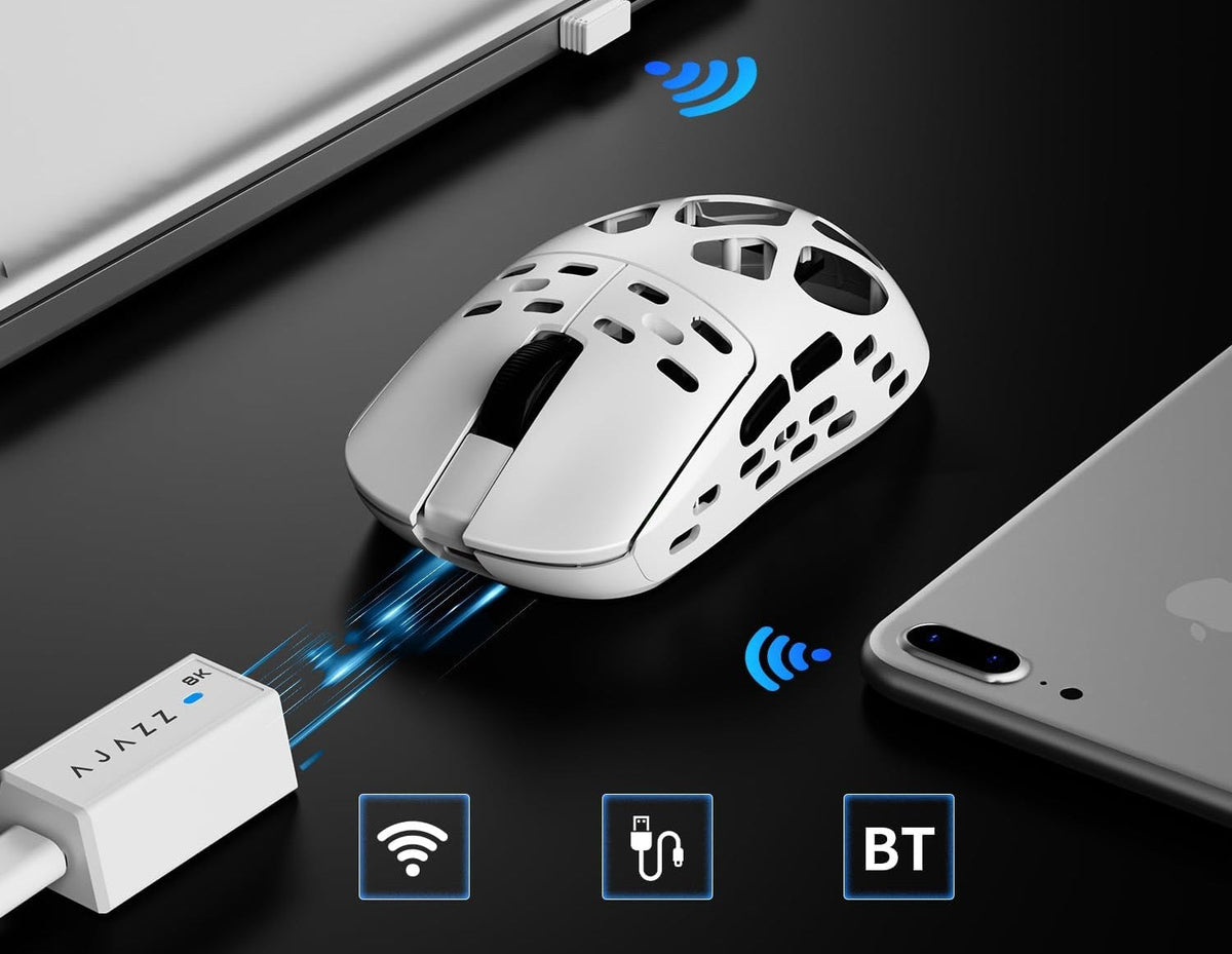 Pro Magnesium Gaming Mouse – Tri-Mode 2.4G Wireless, Bluetooth and Wired Gamer Mouse, Up to 8K Polling, 30000 DPI, Programmable, for PC Laptop Desktop