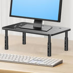 Adjustable Telescopic Computer Monitor Rack – Elevate Your Screen to Reduce Neck Strain with Sleek Desk Organizer Storage Stand