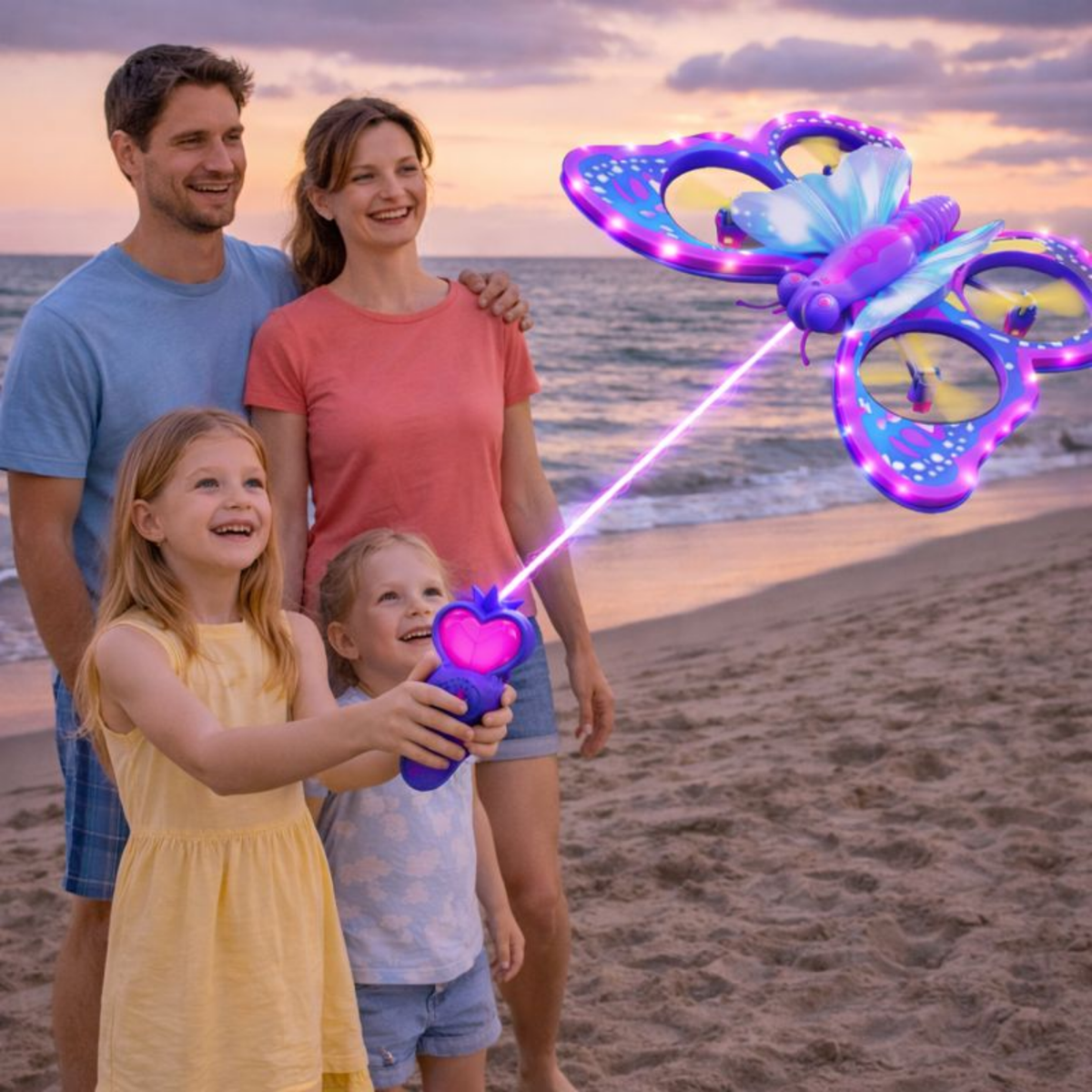 Butterfly Remote Control Mini Drone Toy – 2.4GHz RC Glitter Quadcopter with Gravity Sensor, Glitter Flying Toy for Kids, Fun Indoor Outdoor Children Gift