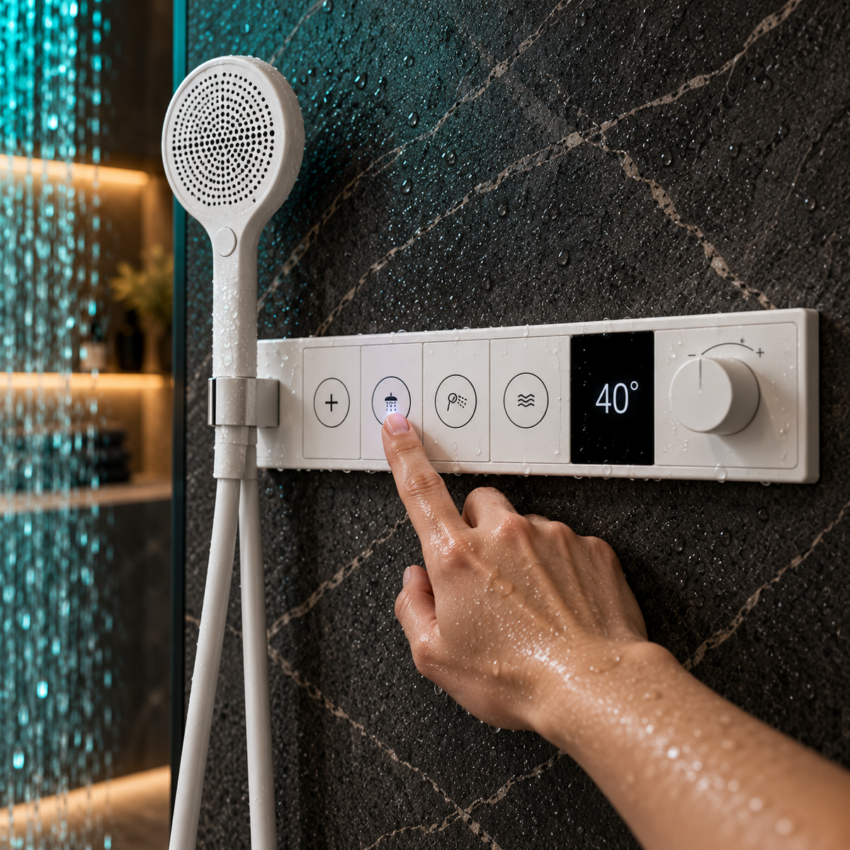 Skylight Ceiling Mounted LED Rain Shower System