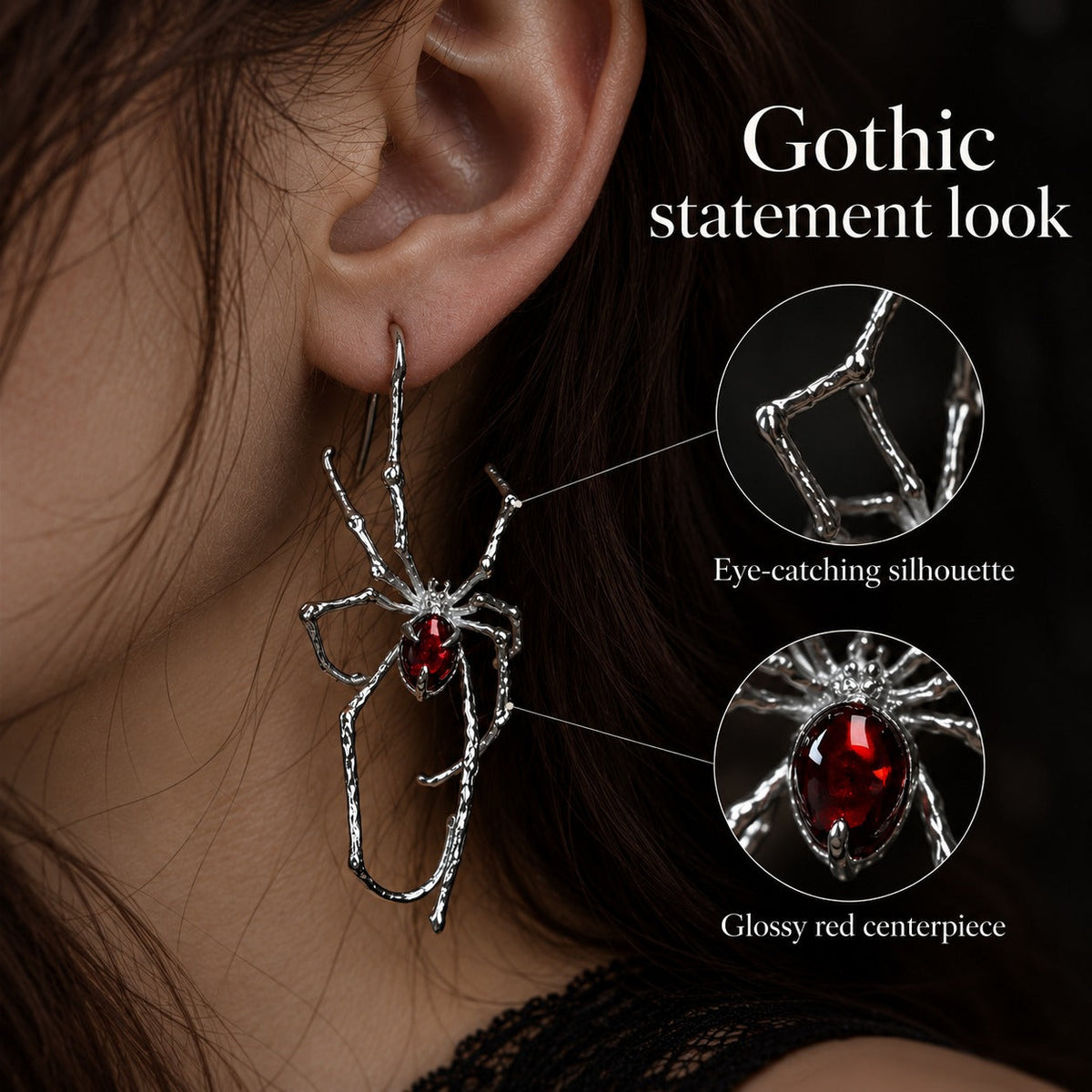 Midnight Spider Earrings