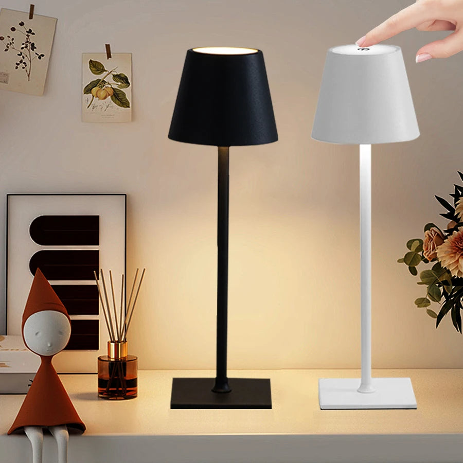 Wireless LED Wine Bottle Table Lamp – Rechargeable Vase-Style Light with Touch Switch for Bars, Dining Rooms, Desks & Soft Ambience