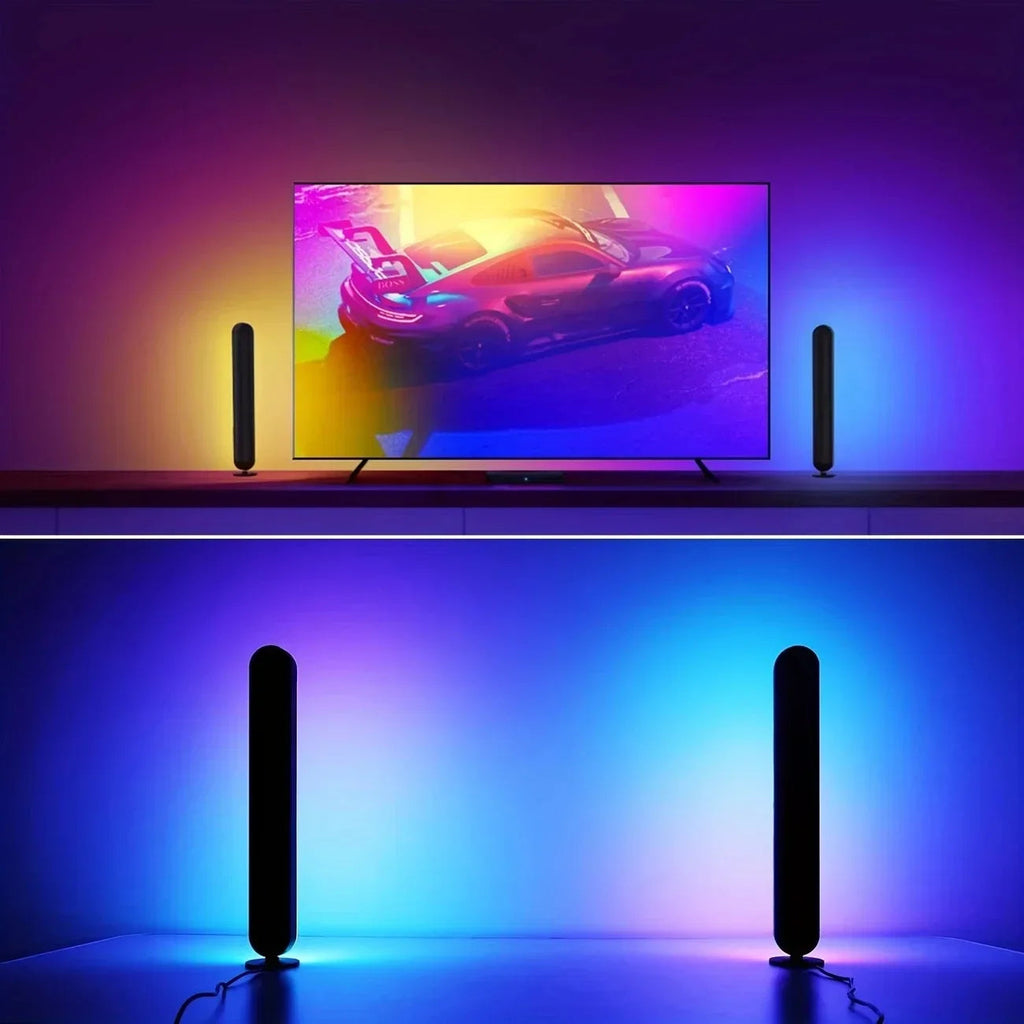 RGB Music Rhythm Light Bar - USB Rechargeable Audio Pickup Lamp for Desktop Gaming Decoration and Modern Ambient Lighting