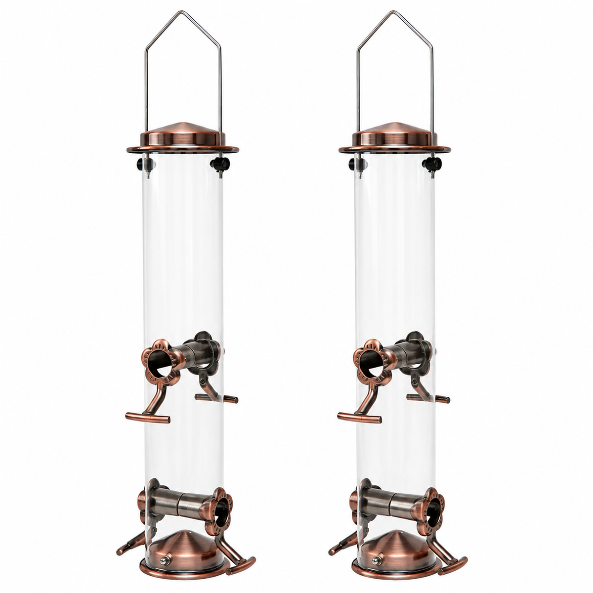 Stainless Steel Tube Bird Feeder for Wild Birds, Squirrel-Resistant