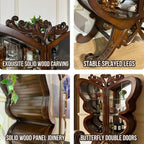 Butterfly Wing Wooden Wine Cabinet