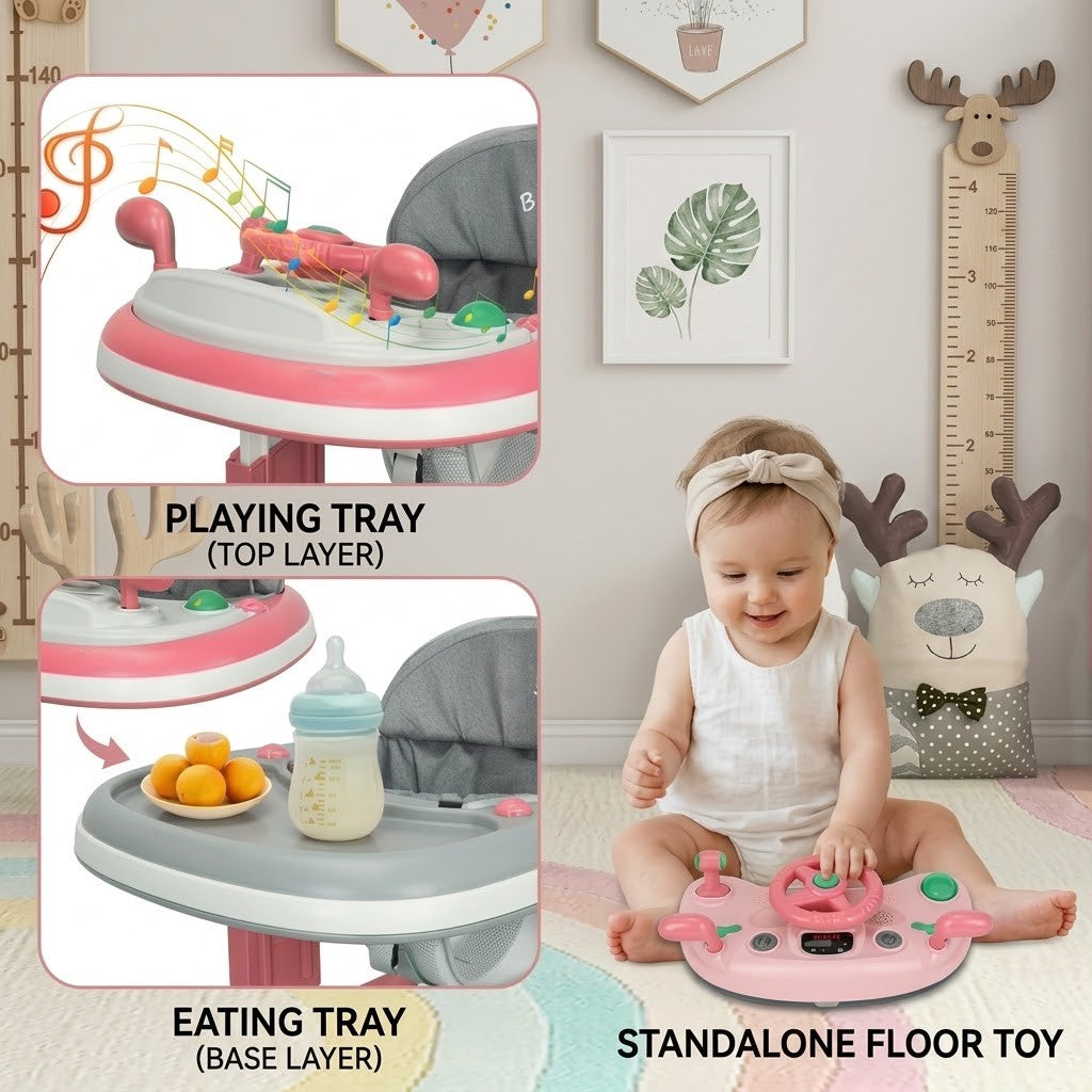 Littlemiles Foldable 5-in-1 Baby Activity Learning Walker