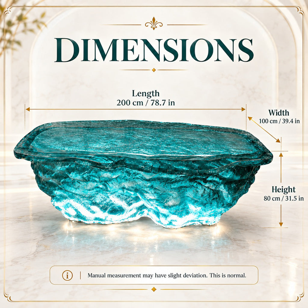 Frozen Ocean Illuminated Resin Table