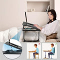 Foldable Adjustable Laptop Desk with Cup Holder – Ergonomic Portable Workstation for Beds, Couches, or Travel Work, Comfort Guaranteed