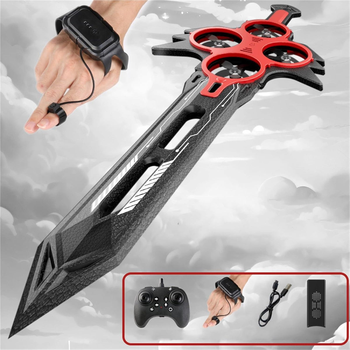Gesture Controlled Flying Sword Drone – Suspension Remote Control Sword Aircraft Toy Unique Birthday Gift
