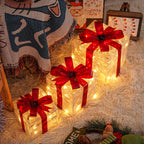 Light-Up Christmas Gift Boxes Set of 3