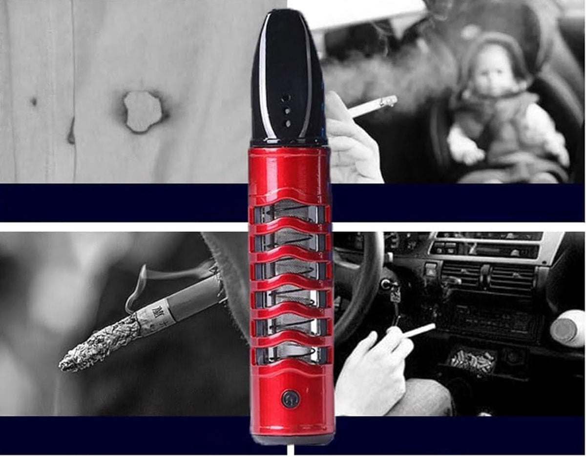 USB Rechargeable Smokeless Ashtray – Portable Handheld Cigarette Holder That Prevents Ash Drop Indoor Use