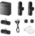 Wireless Lavalier Lapel Microphone – Rechargeable Noise-Cancelling Clip-On Mic for iPhone, Android, Camera, Live Streaming & Vlogging