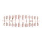 3D Gold Bow Marble French Short Almond Press-On Nails, 24-Pc Kit