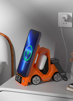 Car Shaped Wireless Charging Dock & LED Alarm Clock – 3-in-1 Fast Charge for iPhone, Apple Watch & Air Pods