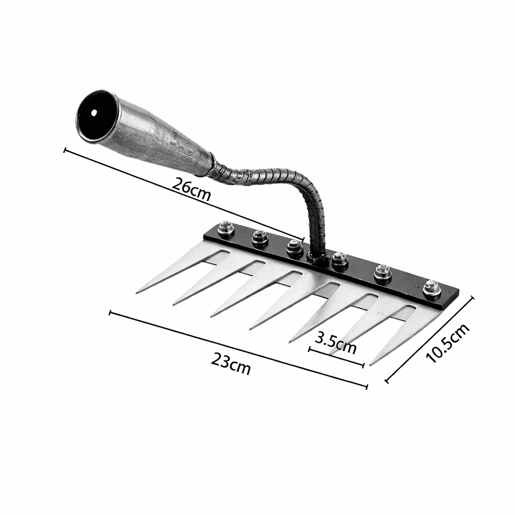 Iron Weeding Rake - 5 to 8 Tines for Garden Weeding and Aerating