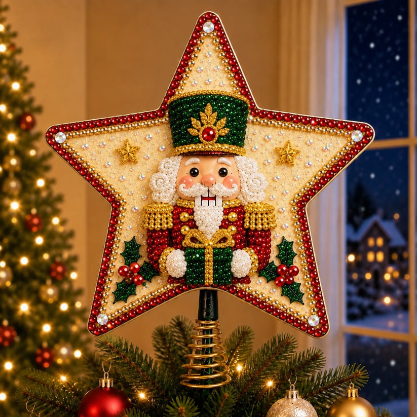 Pearl Diamond Art Christmas Tree Topper DIY Kit